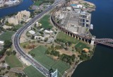 Una veduta aerea di Randall’s Island