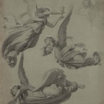 Enrico Reffo - Studi per figure di angeli che attorniano Cristo Crocifisso - 1881 ca.