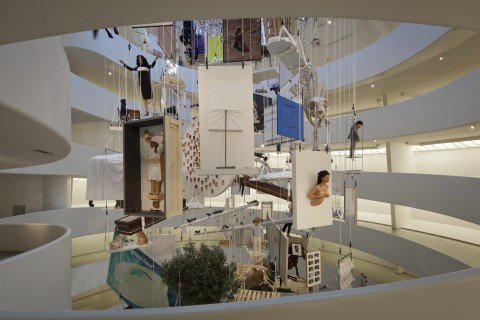 Maurizio Cattelan - All - veduta della mostra presso il Guggenheim Museum, New York 2011 - photo David Heald 