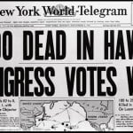 Prima pagina del New York World-Telegram all'indomani dell'attacco a Pearl Harbour Prima pagina del New York World-Telegram all'indomani dell'attacco a Pearl Harbour