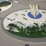Rendering del progetto di Piero Pizzi Cannella per Piazza Bainsizza