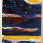 Nicola De Maria - Testa Paesaggio Pensiero Notturno - 1996-2000 - olio su tela - coll. privata