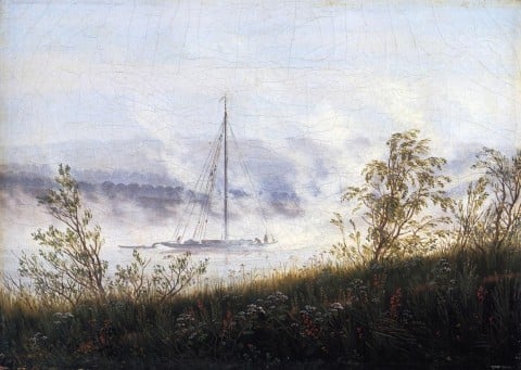 Caspar David Friedrich - Barca sul fiume Elba nella nebbia del primo mattino - 1820-25 - Wallraf-Richartz-Museum & Fondation Corboud, Colonia