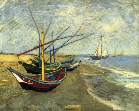 Vincent van Gogh - Barche da pesca sulla spiaggia di Saintes-Maries-de-la-Mer - 1888 - Van Gogh Museum, Amsterdam