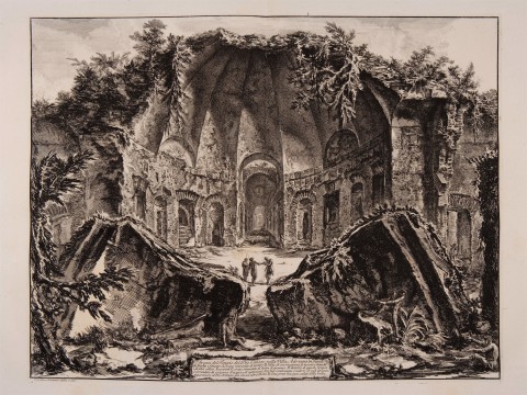 Giovan Battista Piranesi - Resti del tempio del dio Canope , Villa Adriana a Tivoli. Vedute di Roma - Fondazione Giorgio Cini, Venezia