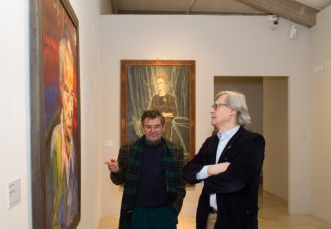 Claudio Spadoni con Vittorio Sgarbi Roma Updates: si sta alla fiera capitolina, ma si pensa a quella bolognese. Il trio di Arte Fiera Spadoni - Verzotti - Maraniello preoccupa molto i galleristi. Che nella capitale non parlano d'altro