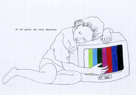 Emilia Faro Do not watch too much Tv 2012 matite colorate su carta am Le regole d’oro di Emilia Faro