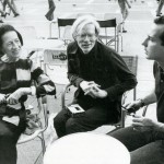 Diana Vreeland, Andy Warhol e Fred Hughes in Piazza San Marco a Venezia - estate 1973