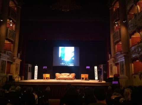 Un momento della conferenza L’isola che non c’è di Minsuk Cho. L’architetto sudcoreano (e koolhaasiano) inaugura a Perugia il festival Festarch 2012