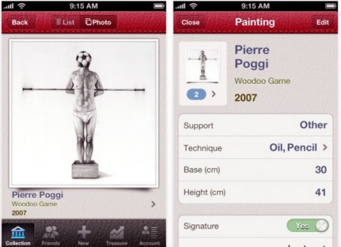 myk art iphone 570x414 Archivista fai-da-te. Arriva Myk Art, l’app per iPhone e iPad utile a schedare le opere della propria collezione. Comodissima, molto smart e tutta italiana
