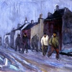 Giuseppe Flangini, scene dal set di Lust for Life, 1955, olio su tela