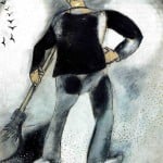 Marc Chagall - Lo spazzino e gli uccelli - 1914 - Galleria Statale d’Arte dell’Astrakhan P.M. Dogadin