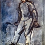 Giuseppe Flangini, Kirk Douglas sul set di Lust for Life, 1955, olio su tela