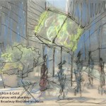 Patricia Leighton & Del Geist, Broadway Green, 2012 - bozzetto