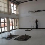 Atla(s)now, opere del museo diffuso - Angelo Bellobono durante l'allestimento