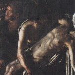 Caravaggio - Resurrezione di Lazzaro - 1609 - particolare della figura di Lazzaro dopo la pulitura e durante la reintegrazione