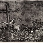 Bruno Canova, Appunti su Roma, 1980-2011, terzo stato, acquaforte, mm 700 x 1000, foto Giorgio Benni
