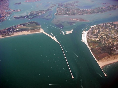 MOSE Project Venice from the air Venezia Trema