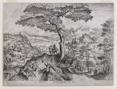 Pieter Bruegel il Vecchio Soldati a riposo 1558 mm 325 x 431 Museum Mayer van den Bergh Antwep 2012 Un Bruegel seriale