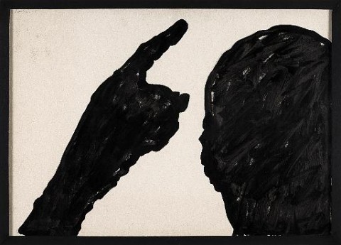 Sergio Lombardo Gesti tipici Charles de Gaulle carta intelata su tela cm. 51x71 1961 Martedì Critici, si riparte. Al Chiostro del Bramante apre le danze Sergio Lombardo. Un veterano con la voglia di sperimentare