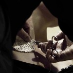 Silvia Giambrone, Teatro anatomico, 2012 - colletto ricamato sulla pell dal Dott. Franco Nucci - foto Emanuela Barilozzi
