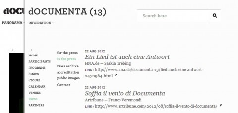 doc Dietro le quinte di documenta. Nella rassegna stampa di Kassel compaiono solo 4 articoli italiani: uno di Abitare, uno di Domus e… due di Artribune