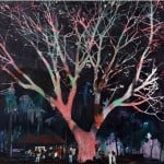 Jules de Balincourt, Waiting Tree, 2012 - olio e acrilico su tavola, 198.1 x 221 cm - foto Joseph Desler Costa Courtesy the artist, Salon 94 and Galerie Thaddaeus Ropac