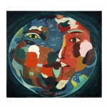 Jules de Balincourt, Big Globe Painting, 2012, olio e acrilico su tavola, 228.6 x 243.8 cm - foto Joseph Desler Costa Courtesy the artist, Salon 94 and Galerie Thaddaeus Ropac