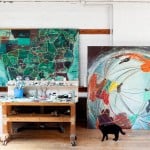 Lo studio di Jules de Balincourt - foto Daniel Perez, Courtesy the artist, Salon 94, Galerie Thaddeus Ropac