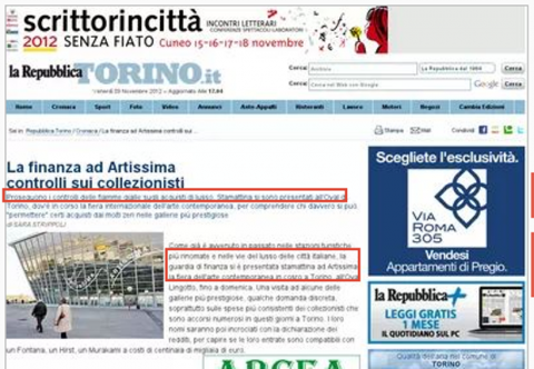 La copia cache dellarticolo di Repubblica Torino Caro Francesco Bonami, riportare notizie in modo corretto non è mai un crimine. Semmai un crimine è pontificare senza avere approfondito. Come mai dunque oggi su La Stampa ci attacchi goffamente?