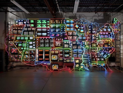 nam june paik electronic super highway Vent’anni fa la videoarte aveva un programma tv, e non ce ne eravamo accorti? Certo, perché succedeva in Spagna. A Roma Cervantes, La Sapienza e Real Academia celebrano El Arte del Video