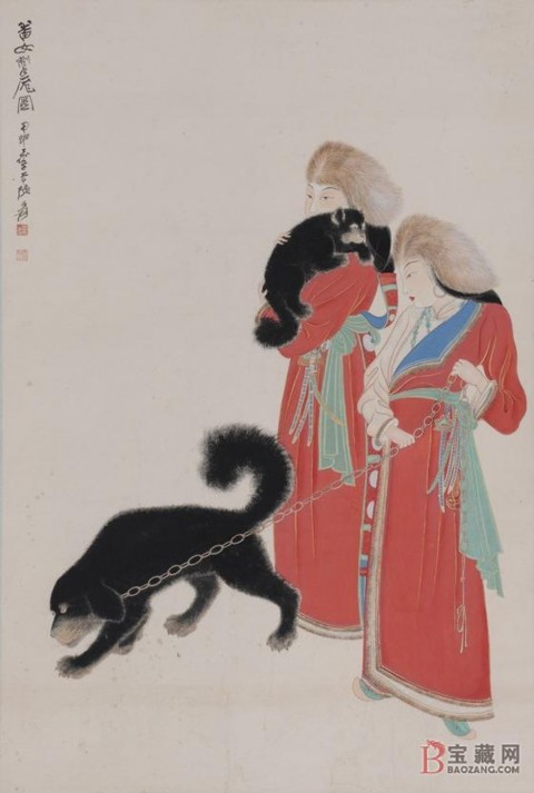Zhang Daqian - Tibetan Women with Dogs