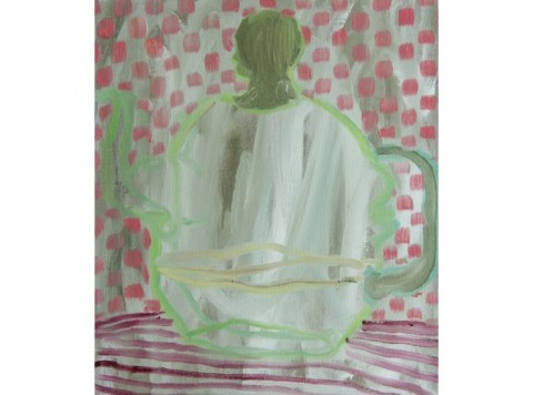 Tom Howse Simple teapot 2012 oil on limen Courtesy CO2 and the artist Chester caput mundi. Adam Carr dixit