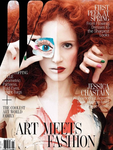 article 2244736 1666C8D5000005DC 84 634x844 W magazine si fa in quattro per Jessica Chastain. Attrice, musa fashion e modella per un giorno. Le fanno il ritratto Chantal Joffe, George Condo, Rineke Dijkstra, Mickalene Thomas