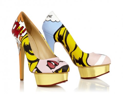 pop art dolly2 2 41256 0x440 Edizione limitatissima, appeal indiscutibile. Le scarpe di Charlotte Olympia impazzano tra le signore trendy. E per la serie che omaggia la pittura contemporanea è subito boom