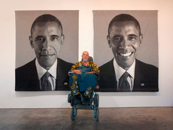 Chuck Close e il suo ritratto di Obama - photo Phaidon