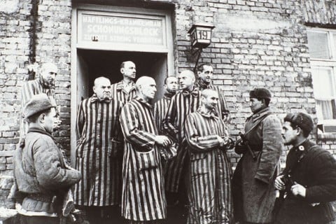 Febbraio 1945 ex internati di Auschwitz dopo la liberazione Nella Sinagoga di Ostia Antica torna l’evento per il Giorno della Memoria. Alice Cattaneo, Sigalit Landau, Hidetoshi Nagasawa e Michael Rakowitz, in ricordo della Shoah. Le foto in anteprima