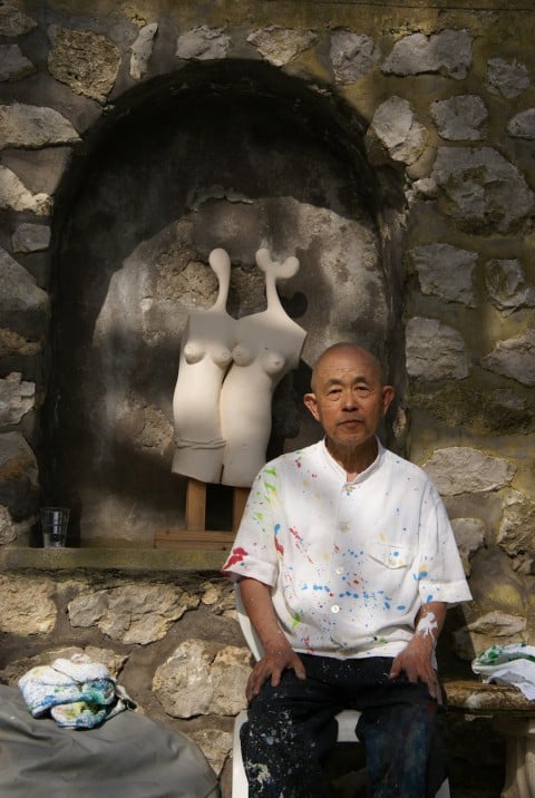 Shozo Shimamoto, performance privata a Villa Bersani, Capri, 2008 – courtesy Associazione Shozo Shimamoto