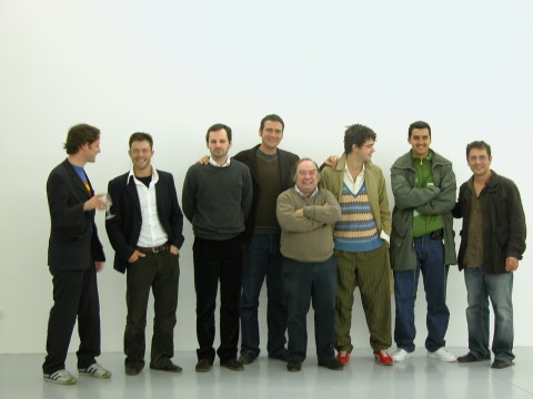 Tucci Russo con Andrea Bellini e gli artisti della mostra S.N.O.W. (Sculpture in Non-Objective Way) - 2005