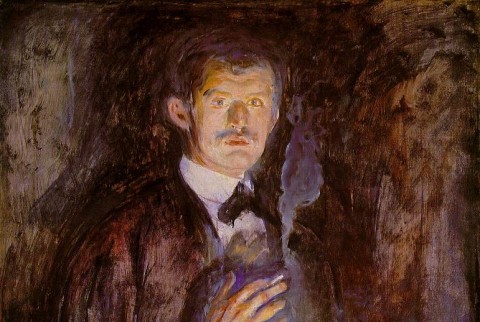 Edvard Munch - Self Portrait with Cigarette - 1895