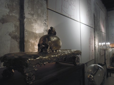 Franko B - Fil Rouge - veduta della mostra presso Nonostante Marras, Milano 2013