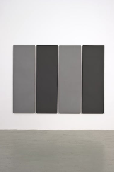 Alan Charlton, Painting in 2 greys 4 parts, 2000
