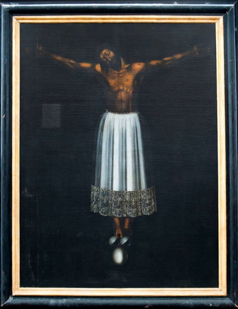 Anonimo, Cristo di Burgos, Scicli, Csan Giovanni Evangelista, olio su tela - XVII sec