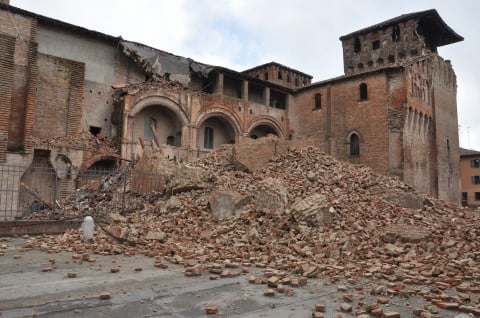 Il Castello delle Rocche di Finale Emilia dopo il terremoto