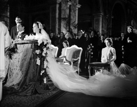 1949 - Linda Christian e Tyron Power nel giorno del loro matrimonio, a Roma