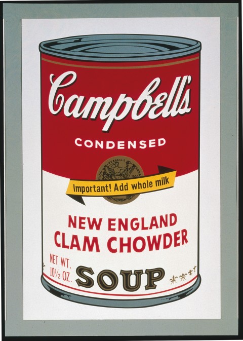 Andy Warhol, Campbell’s Soup II: New England Clam Chowder - collezione Bank of America Merrill Lynch - © The Andy Warhol Foundation for the Visual Arts