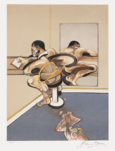 Francis Bacon, Homme escrivant reflete dans du miroir, Litografia, 1977