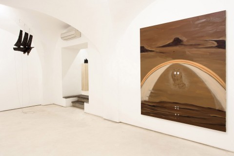 Enzo Cucchi - veduta della mostra presso Galleria Valentina Bonomo, Roma 2013