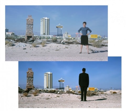 Robert Venturi e Denise Scott Brown nel deserto di Las Vegas, 1965. © D. Scott Brown and R. Venturi