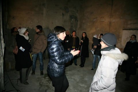 Zara Audiello durante opening di Maja Beganović - Art Interventions - Beo Project, Belgrado 2012